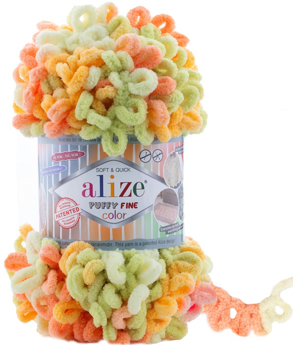 Puffy Fine Color 6313 Light Yellow - Orange - Coral - Lime